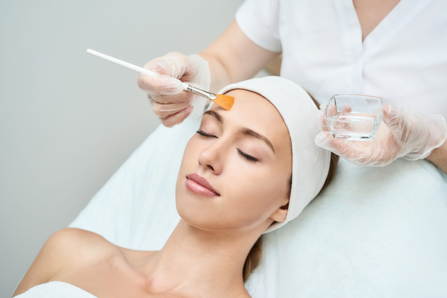 medical facial performed on woman