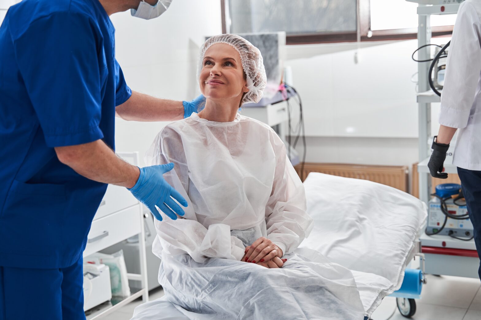 plastic surgery patient preparing for surgery